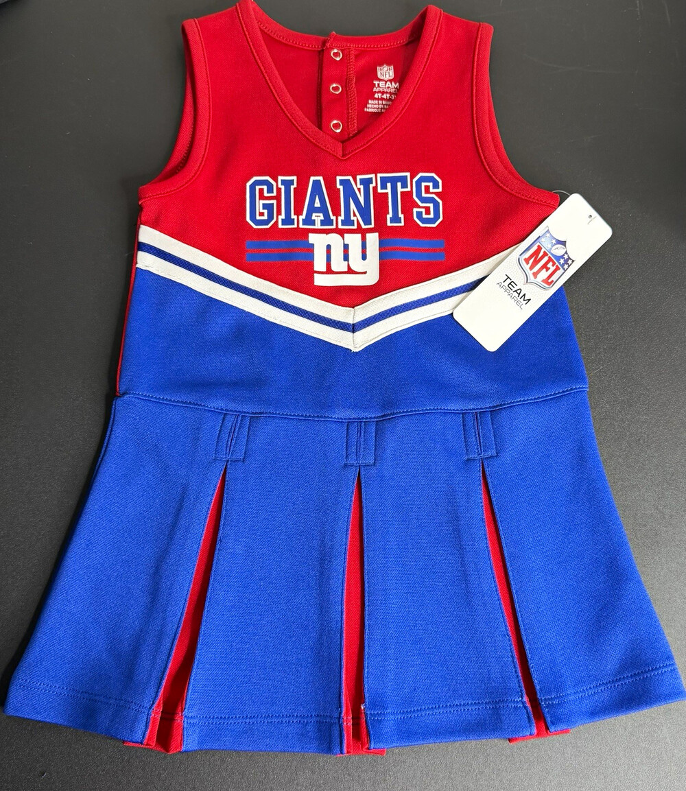 NFL Team Apparel New York Giants Girls Dress 4T Red Blue White NFL